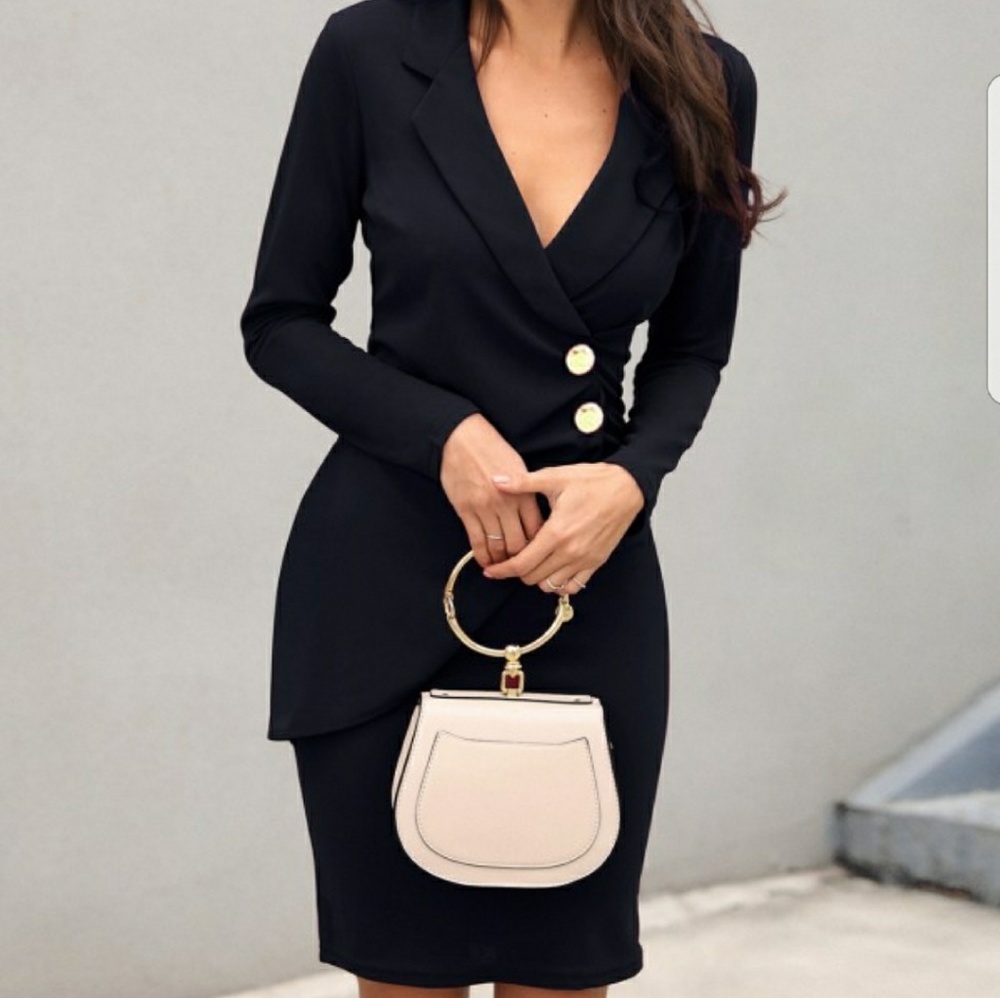 🛍💕Scrunch Button Blazer Bodycon dress